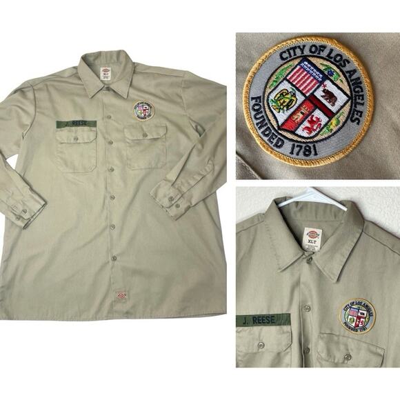 Dickies XLT Work Shirt City of Los Angeles Patch Uniform Utility Streetwear - Picture 1 of 8
